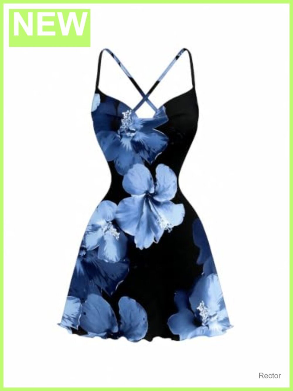 Y2K Floral Mini Dress Backless Bodycon Spaghetti Strap Summer Going Out